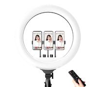 Jectse Anneau Lumineux LED Bicolore de 18 Pouces, 3200K-5500K, 65W, 416 Perles LED, 95+ CRI pour Photographie et Vidéo, avec Alimentation Secteur/Batterie, Température Réglable