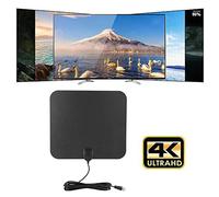 Jectse Antenne Télévisée Numérique en Intérieur HDTV avec Câble pour Une Forte Canne de connectivité à la Fenêtre/Salon Noir 1 Pack