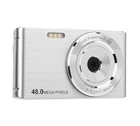 Jectse Appareil Photo Numérique 4K 48MP, Zoom Numérique 16X, écran LCD 2,8 Pouces avec Lumière de Remplissage, pour Débutants, Enfants et Adolescents, Voyage (Silver)