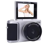 Jectse Appareil Photo Numérique 64MP 4K Caméscope Vidéo avec Zoom Numérique 16X Écran Rabattable de 2,8" AF Autofocus AI Stabilisation d'image pour la Photographie Voyage (Silver)