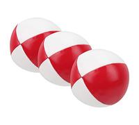 Jectse Balles de Jonglage en Cuir PU Souple, Légères et Durables, Idéales pour Les Niveaux de Compétence, Diamantre 6,3 Cm, Couler Les Enfants et Professionnal (Rouge et Blanc)