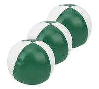 Jectse Balles de Jonglage en Cuir PU Souple, Légères et Durables, Idéales pour Les Niveaux de Compétence, Diamantre 6,3 Cm, Couler Les Enfants et Professionnal (Vert Blanc)
