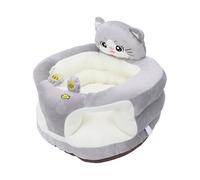 Jectse Bébé Apprend à S'asseoir Chaise Support Pliable avec Dossier (chat | Conception de dessin animé mignon, tissu doux et câlin, aide à la pratique assise sécurisée, décoration de salon