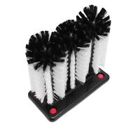 Jectse Brosse à Gobelets à 3 Têtes pour Bar D'hôtel avec Poils Souples, Lave-gobelet en Verre avec Base D'aspiration pour un Nettoyage en Douceur, Nettoyant pour Verres Multi-têtes