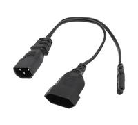 Jectse C14 à C7 EU4.0 Y Splitter -Network Cordon Cordon Compact et Portable pour Les Pièces Limitées 1 Pieds, pour Les Postes de Travail de Bureau