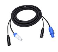 Jectse Câble combiné D'extension PowerCon avec XLR 3 Broches et Signal 23AWG, pour éclairage de Scène, événements de Concert (7.6M)