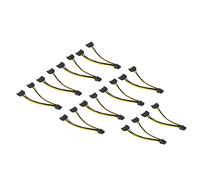 Jectse Câble D'extension D'alimentation de la Carte Graphique pour Ordinateur Portable PC, Double 15pine à 8pin PCIe Câble, de 10pcs pour une Augmentation de l'électricité, Bouchon et Jeu