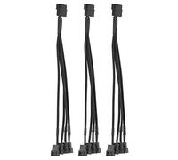 Jectse Câble D'extension Essentiel à 4 Mètres pour Le Ventilateur de Processeur Informatique 1 à 4 Adaptateur Splinter, 3pcs Black Splitter Cable for Châssis, adapté aux Passionnés et aux Joueurs