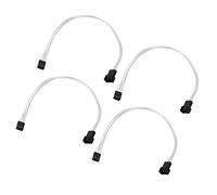 Jectse Câble D'extension PWM 4PCS Ventilateur avec Fil de Cuivre Pur en Argent, Idéal pour Les Grands Boîtiers, Offre Une Plus Grande flexibilité pour Le Ventilateur de Refroidissement avec Le PC