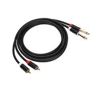 Jectse Câble D'interconnexion Stéréo 6,35 Mm Double vers Double TS 1/4" avec Prise Plaquée or, Coque en Alliage D'aluminium, Blindage pour Lecteur CD DVD, Mixeur, Amplificateur