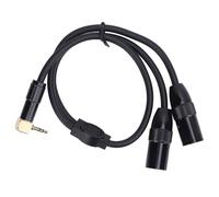 Jectse Câble Répartiteur en Y 3,5 Mm vers Double XLR Mâle, Série Professionnelle, Connecteurs Plaqués or, Câble Stéréo de 0,5 M avec Blindage pour un Son sans Bruit, pour Microphone et