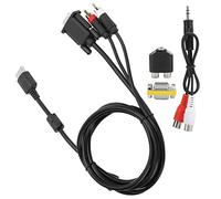 Jectse Câble VGA importé avec Adaptateur pour Dreamcast DC, Câble Doux et Résistant à L'usure, VGA de 1,8 M pour CRT/LCD, y Compris L'adaptateur