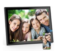 Jectse Cadre Photo Numérique 15 Pouces, écran IPS 1920 X 1080P avec Mémoire Intégrée de 32 Go WiFi 2,4 GHz, écran Tactile pour Le Partage de Photos de Famille iOS (Prise UE)