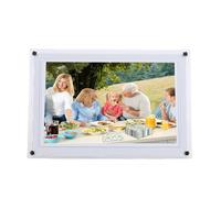 Jectse Cadre Photo Numérique WiFi Intelligent 10.1 Pouces, écran Tactile HD 1280x800, Rotation Automatique, Portrait Paysage avec 32 Go de Mémoire pour Application (White)