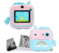 Jectse Caméra à imprimé instantané pour Les Enfants, 24MP HD Selfie Cameras Instantanés avec du Papier d'impression, Support D'application de Caméra Instant Camera Compacte de 2,4 (Bleu + Rose)