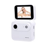 Jectse Caméra d'action avec écran Rabattable, Enregistrement Clair HD 1080p, Grand Angle de 143 Degrés, Anti-secousse, Caméra de Voyage Portable, pour la Diffusion en Direct, Le (White)