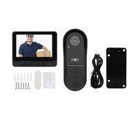 Jectse Caméra de Sonnette, Nocturne Grand Angle HD 1080P, Conversation Bidirectionnelle, Sonnette Vidéo WiFi avec Sonnerie, écran de 4,3 Pouces, Lumière de Nocturne Infrarouge