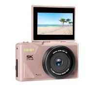 Jectse Caméra Hybride 5K 75 MP, Zoom Optique 18x, Autofocus, Stabilisation d'image, écran Orientable 3 Pouces, Idéale pour la Photographie de Voyage et Animalière et la Création de (Rose)