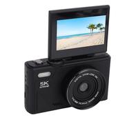 Jectse Caméra Hybride 5K 75 MP, Zoom Optique 18x, Autofocus, Stabilisation d'image, écran Orientable 3 Pouces, Idéale pour la Photographie de Voyage et Animalière et la Création de (Black)