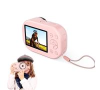 Jectse Caméra Numérique 4K, Photo de Caméra Anti Shake Kids 48MP avec Zoom Numérique 16x, Carte de 32 Go, Lampe de Poche, Horodatage, pour Voyager, Camping, pour Adolescents Filles (Rose)