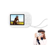 Jectse Caméra Numérique 4K, Photo de Caméra Anti Shake Kids 48MP avec Zoom Numérique 16x, Carte de 32 Go, Lampe de Poche, Horodatage, pour Voyager, Camping, pour Adolescents Filles (White)
