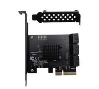 Jectse Carte Contrôleur PCIe 4X à 6 Ports 3.0, Carte D'extension Adaptateur HDD SSD 6 Gbit/s avec Puce Realtek RTL9100, pour Systèmes 10 11