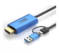 Jectse Carte de Vidéo HD vers USB 3.0 de Type C, Entrée 4K, Sortie 1080P, Coque en Aluminium avec Câble de 2 M, pour L'enregistrement D'enseignement de Jeux en Streaming en Direct