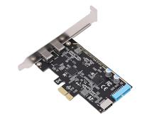 Jectse Carte D'extension PCIe 2 Ports USB 3.0, 2 Ports Type C + Type E + Interface IDC 19 et 20 Broches, Carte Adaptatrice ASM1042, pour Wins 7, 8, 10, 11 et Vista (5 Gbit/s)