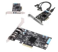 Jectse Carte D'extension USB 3.0 PCIe, 3 Ports Type C + 2 Ports USB .0 + Type E + Interface IDC 19 Broches, Carte Adaptatrice ASM3142, pour Wins 7, 8, 10 et 11