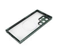 Jectse Case de Téléphone de Protection de la Caméra Magnétique pour S23 Ultra, Belle Apparence et à L'épreuve des Chutes, Adaptée à Un Usage de Bureau et à Domicile, Acrylaluminim PC Matériau, Vert