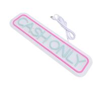 Jectse Cash Only Neon Sign 16.5x4.3in Événement Catching Light Light pour la Charge, Matériaux Premium, Installation Simple pour L'hôtel