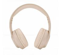 Jectse Casque Radio FM, Casque sans Fil Rechargeable avec écran LED et Puce de Filtre Premium pour Un Son Cristallin, avec Port AUX et Coussinets d'oreille en Mousse à Mémoire de Forme, (Beige)