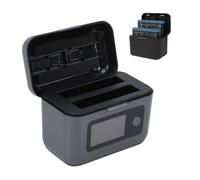 Jectse Chargeur de Batterie D'appareil Photo, Hub de Charge Rapide à Double Emplacement avec écran LCD de 1,47 Pouces pour 360 X4 Air, Protection Intelligente des Puces