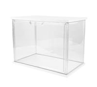 Jectse Clai de Figure Clear Base de Transparence élevée Accès Facile pour Les Objets de Collection Toys Dolls Base en Bois 14.3x8.7x10.7in (White)