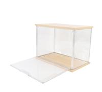 Jectse Clai de Figure Clear Base de Transparence élevée Accès Facile pour Les Objets de Collection Toys Dolls Base en Bois 14.3x8.7x10.7in (Yellow)