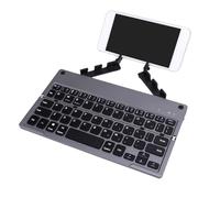 Jectse Clavier Bluetooth Pliable, Petit Clavier sans Fil Pliant Portable Silencieux avec Support de Support, 60 Touches, pour iOS et Android, pour Wins, pour Les Téléphones, Tablette et (Gris Noir)