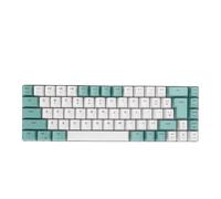 Jectse Clavier de Jeu Filaire, 60% 68 Touches RVB Clavier Mécanique rétro-éclairé, Compact Ergonomique avec des Touches Anti-fantômes et Multimédias pour L'ordinateur (Bloc de Couleur Blanc Vert)