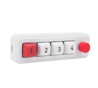 Jectse Clavier Macro Mécanique à Une Main, Clavier de Jeu Programmable de 4 Touches avec Bouton, Numérique USB C avec Fenêtre Flottante, Supporter Nkro Hotkeys Un Démarrer (White)