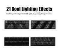 Jectse Clavier Mécanique LED rétro-éclairé, Interrupteur Bleu, Rouge, 61 Touches N-Key Rollover pour Les Amateurs de Jeux, ABS Noir/Blanc/Jaune (Interrupteur Rouge)