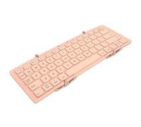 Jectse Clavier Pliable sans Fil Portable, Clavier Bluetooth Pliable en Trois Parties, Fabrication Méticuleuse, Bout des Doigts Concave pour Ordinateurs Portables Externes sans Fil (Pink)