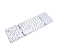 Jectse Clavier Portable Triple Pliant, Clavier Pliable Portable sans Fil Rechargeable avec pavé Tactile pour, pour Les Victoires pour OS X (Argent + Blanc)
