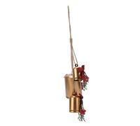 Jectse Cloches Suspendues en Cuivre de Style Vintage, Décorées avec Un Nœud Rouge, Son Authentique pour Créer de la de Noël, Adaptées pour Une Exposition de Vacances.