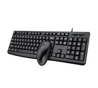 Jectse Combo Clavier et Souris Filaire T650, Clavier Pleine Taille, Souris Filaire Optique, Conception Ergonomique, pour Ordinateur Portable, Maison, Jeu, Bureau (Black)
