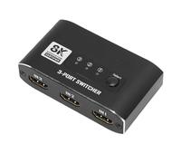 Jectse Commutateur D'interface Multimédia HD, 3 en 1 Sortie 8K60HZ 4K120HZ, Commutateur Vidéo 3 Ports pour écran de Projecteur TV avec Câble de 80 Cm pour Transfert Haute Vitesse