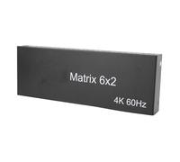 Jectse Commutateur Multiviewer 4K, Matrice 6 Entrées 2 Sorties, Commutateur sans Couture 4K 60 Hz avec Sortie Optique SPDIF 3,5 Mm et Télécommande, pour Projecteur HDTV PC (Prise UE)