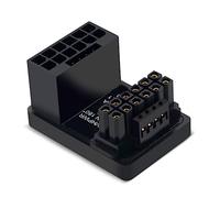 Jectse Connecteur GPU PCIe5.0 16 Broches, Carte Adaptateur d'alimentation GPU ATX3.0 Angle 180 Degrés 600 W 12 V, HPWR 12 + 4 Mâle vers Femelle GPU U Turn Alimentation pour Carte (Argent)