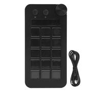 Jectse Contrôleur de Studio à 15 Touches, Clavier Macro avec Touches LCD Personnalisables, Profils Visuels pour OBS pour Twitch pour Les Créateurs de Contenu PC (Black)