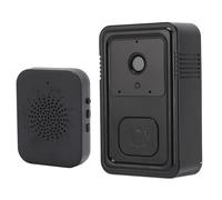 Jectse Coupée de Porte Vidéo sans Fil, 2,4 G Caméra de Détection Humaine Intelligente, Tête vers Les Pieds, Modification Avancée de la Voix, Détection de Package, Pas de Frais Mensuels, (Black)