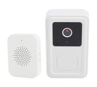 Jectse Coupée de Porte Vidéo sans Fil, 2,4 G Caméra de Détection Humaine Intelligente, Tête vers Les Pieds, Modification Avancée de la Voix, Détection de Package, Pas de Frais Mensuels, (White)