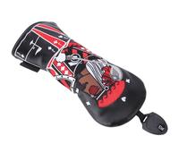 Jectse Couvre-Chef de Club en Bois PU élégant, Doublure en Peluche Brodée, Couvre-Chef de Protection pour Golfeurs (Chevalier Noir n° UT)